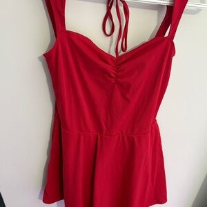 Red golf dress
